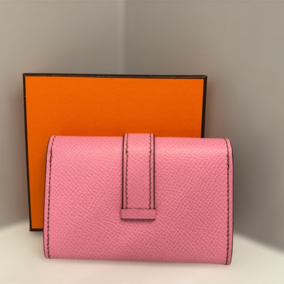 Hermes Bearn Pink Leather Card Holder Wallet - Picture 3 of 12